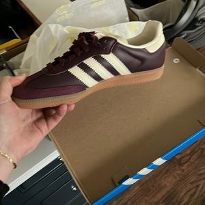 Plum adidas samba size 8